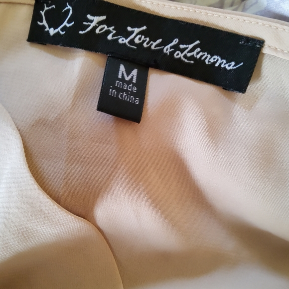 🍋For Love and Lemons Mini Length Nude V-Neck Slip - MEDIUM - Picture 7 of 11